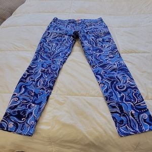 Lilly Pulitzer South Ocean Skinny Crop Jeans Coastal Blue 12